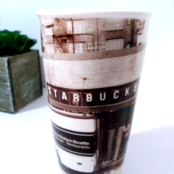 Starbucks 2016 Ceramic First Store/First Truck Tumbler 12 ozs Seattle Pike Place